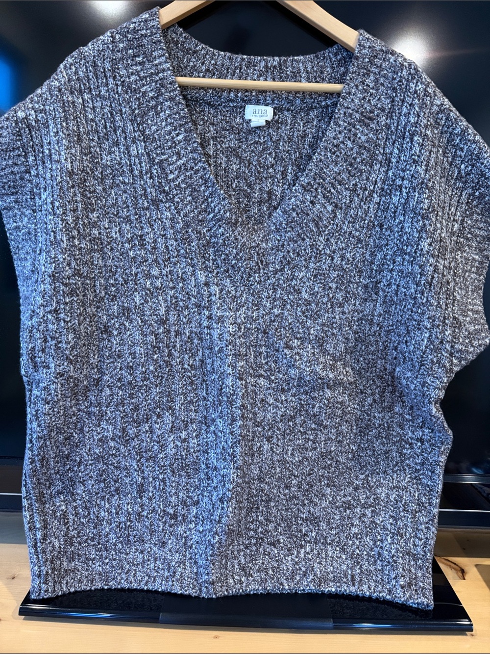 a.n.a Gray Marled V-Neck Sweater Vest